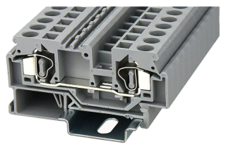 DIN rail terminal block 0.2…6mm2 for TS35, spring clamp, 41A 800V, grey