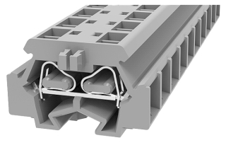 DIN rail terminal block 0.2…1.5mm2 for TS35, spring clamp, 17.5A 800V, grey