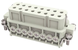 HDC; Contact insert; Female; Size D16A; 16+PE; Rated 16A/250V; UL94V-0