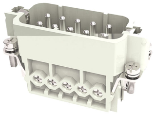 HDC; Contact insert; Male; Size D10A; 10+PE; Rated 16A/250V; UL94V-0