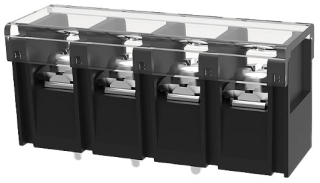 PCB Barrier Terminal Block, Straight, 10mm, 4 ways, 4mm2, tinned
