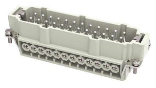 Съединител тип HDC; контактна вложка; мъжки; DE; 24+PE; 16A/500V (6KV Pulse); UL94V-0