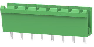 15A 300V AC 5.00mm, male, angled