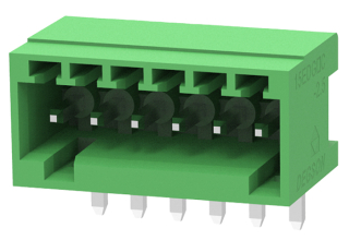 Pluggable terminal block, 2.5mm, 5A, 250V, male, right angled