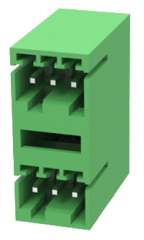 Pluggable terminal block, 2.5mm, 5A, 250V, male, right angled, dual row