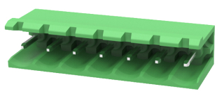 15A 300V AC 5.00mm, male, angled