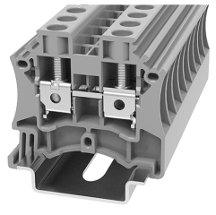 DIN rail terminal block, screw type, 0.2-6.0 mm2 for TS35x15 and TS35x7.5 din rails, 41A 1000V, grey