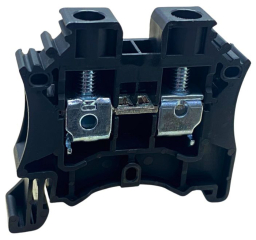 DIN rail terminal block, screw type, 0.2-6.0 mm2 for TS35x15 and TS35x7.5 din rails, 41A 1000V, black