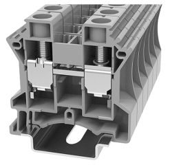 DIN rail terminal block, screw type, 1.5-25 mm2 for TS35x15 and TS35x7.5 din rails, 76A 1000V, grey