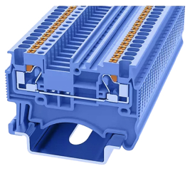 DIN rail terminal block 0.14-1.5 mm2 for TS35, spring clamp, 17.5A 500V, blue