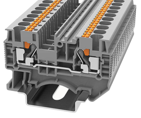 DIN rail terminal block 0.2-4.0/6.0 mm2 for TS35, spring clamp, 32A 1000V, grey
