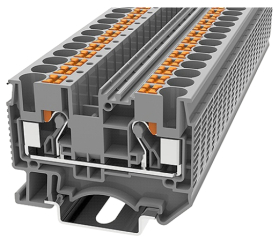 DIN rail terminal block 0.2-6.0 mm2 for TS35, spring clamp, 41A 1000V, grey