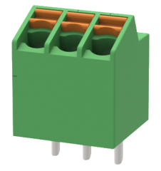 клема винтова, 9.0A 200V AC, 0.5-1.5 mm2, 3 пина, 3.5 мм, зелена