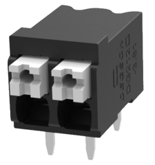 клема пружинна, 17.5A 200V AC, 0.2-1.5 mm2, 2 пина, 3.81 мм, черна
