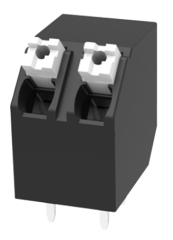 клема пружинна, 17.5A 320V AC, 0.2-1.5 mm2, 2 пина, 5.0 мм, черна