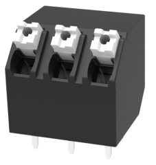 клема пружинна, 17.5A 320V AC, 0.2-1.5 mm2, 3 пина, 5.0 мм, черна
