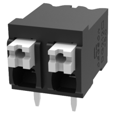клема пружинна, 17.5A 320V AC, 0.2-1.5 mm2, 2 пина, 5.0 мм, черна