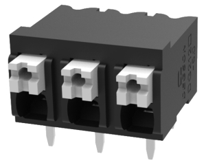 клема пружинна, 17.5A 320V AC, 0.2-1.5 mm2, 3 пина, 5.0 мм, черна