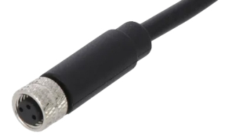 M8A plug, Female, Straight, 3Pin, A Code, Cable 1m, UL2517