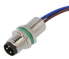 M8A plug, Male, Straight, 3Pin, A Code, Cable 0..1m, UL2517
