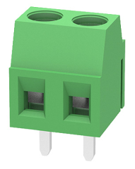 Screw Type Termina Block, 10A 130V AC, 0.5-1.0 mm2, 2pin, 3.81 mm, green