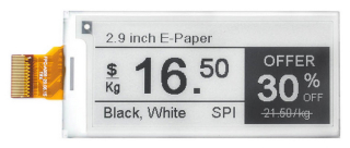 2.9‘’E-ink  3.3V BWR Color HVD 79.0x36.7x1.2mm DP 0.227x0.226mm