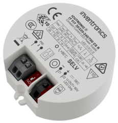 LED power supply CC, 18-28W, Nom. output voltage 30-40V, Nom. output current 600/700mA switched mode, IP20, Ф 60x24mm, SELV,