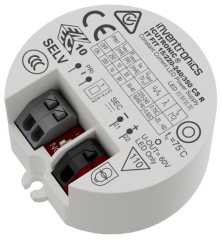 LED power supply CC, 6.7-14.7W, Nom. output voltage 30-40V, Nom. output current 250/350mA switched mode, IP20, Ф 49x24mm, SELV,