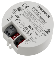 LED power supply CC, 12-20W, Nom. output voltage 30-40V, Nom. output current 400/500mA switched mode, IP20, Ф 60x24mm, SELV,