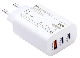 Power supply USB 1A+2C 65W; apple white;Europe;GaN