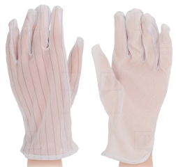 ESD ръкавици с PVC точки, размер S, 10 чифта