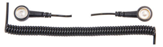 1.8m PU Coil Cord 10mm female to 10mm female, color black (spare cord for wrist straps)