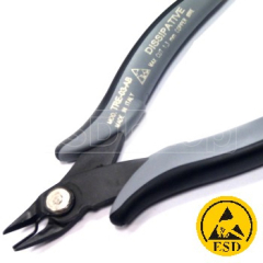 Flush cutters up to 1.3 mm with a clip for cut-off leads with ESD-safe handles