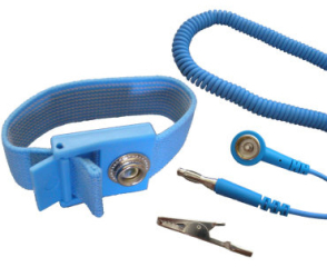 ESD wrist strap, 10mm snap, cоiled cord with 10mm socket