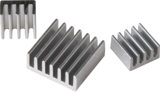 Heat Sink Kit for Raspberry Pi; Silver Aluminum