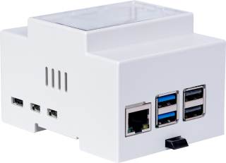 DIN rail case for Raspberry Pi 5, white