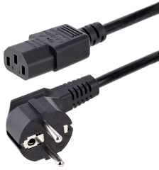 EURO CEE 7/7 PLUG IEC C13 CONNECTOR 0.75MM 3G 3M BLACK