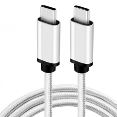 USB3.1 C/M to USB3.1 C/M cable 60W, 3A, 5Gbps, Silver, 200cm