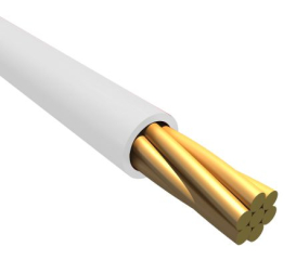 Многожилен MPPE проводник, AWG 26(7/34), бял, 600V, Цената е за 1.0 м