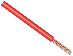 Кабел: HookUp Wire; многожичен; Cu; 22AWG; PVC; червен; 300V; 30.5m