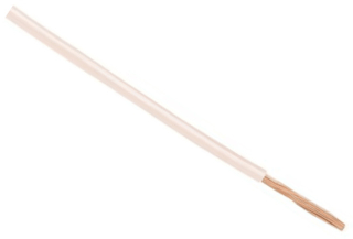 Wire; HookUp Wire; stranded; Cu; 22AWG; PVC; white; 600V; 30.5m