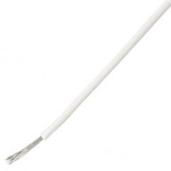 Кабел: HookUp Wire; шнур; Cu; 22AWG; PVC; бял; 300V; 30.5m; 1x22AWG