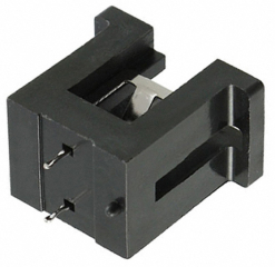 Coin cell PC battery holder, vertical for CR2032