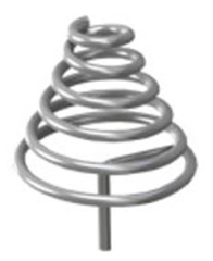 Spring battery contact "-" for "AA"; "A"; "CR2"; "CR123A"