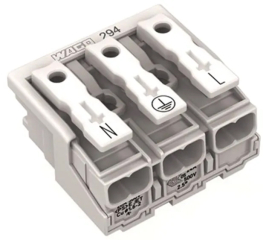 Lighting connector; push-button, external; without ground contact; N-PE-L; 3-pole; max. 2.5 mm?
