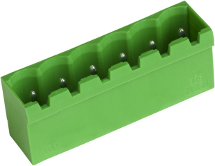 12A 250V AC Pin Strip Female 8POLE 7.62mm; VERTICAL; GREEN