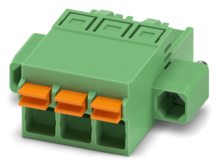 3-Pos Terminal Block Plug, Female Sockets 0.197" (5.00mm) 180° Free Hanging (In-Line)