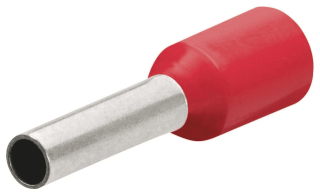 Накрайник: втулка; изолирана; мед; 1,5mm2; 10mm; калайдисан; червен