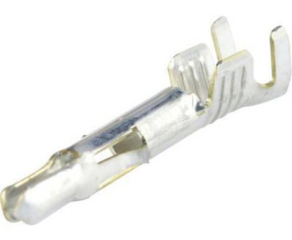 Контакт: кримпващ (split pin); за проводници 14–20 AWG; калайдисано покритие