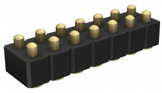 Basic modular connectors with 14 spring-loaded contacts, 2 row, SMD